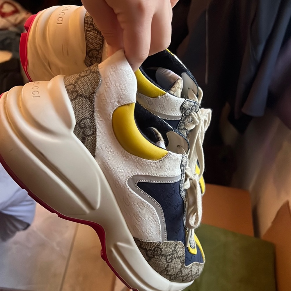 Rhyton GG Sneakers. Size 8, mens Gucci sneakers.